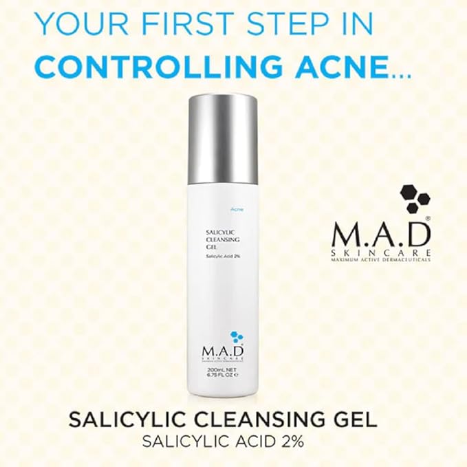 M.A.D Skincare Salicylic Cleansing Gel - Acne Facial Wash 6.75 oz.-FemmiqueWomen