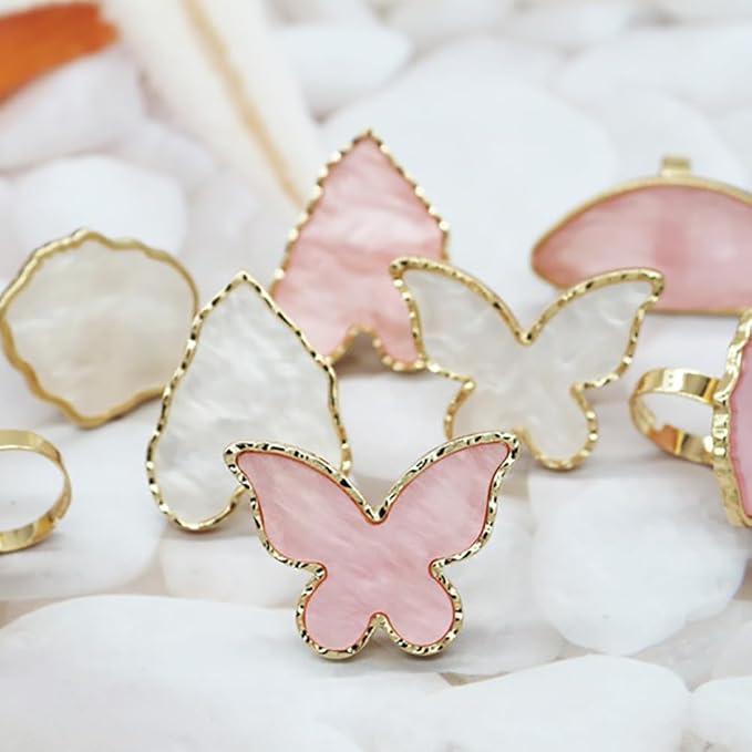 2 Pcs Nail Art Palette Ring Nail Color Mixing Tray Nail Polishing Palette Makeup Foundation Mixing Plate with Finger Ring for Nail Salon Shop Heart-FemmiqueWomen