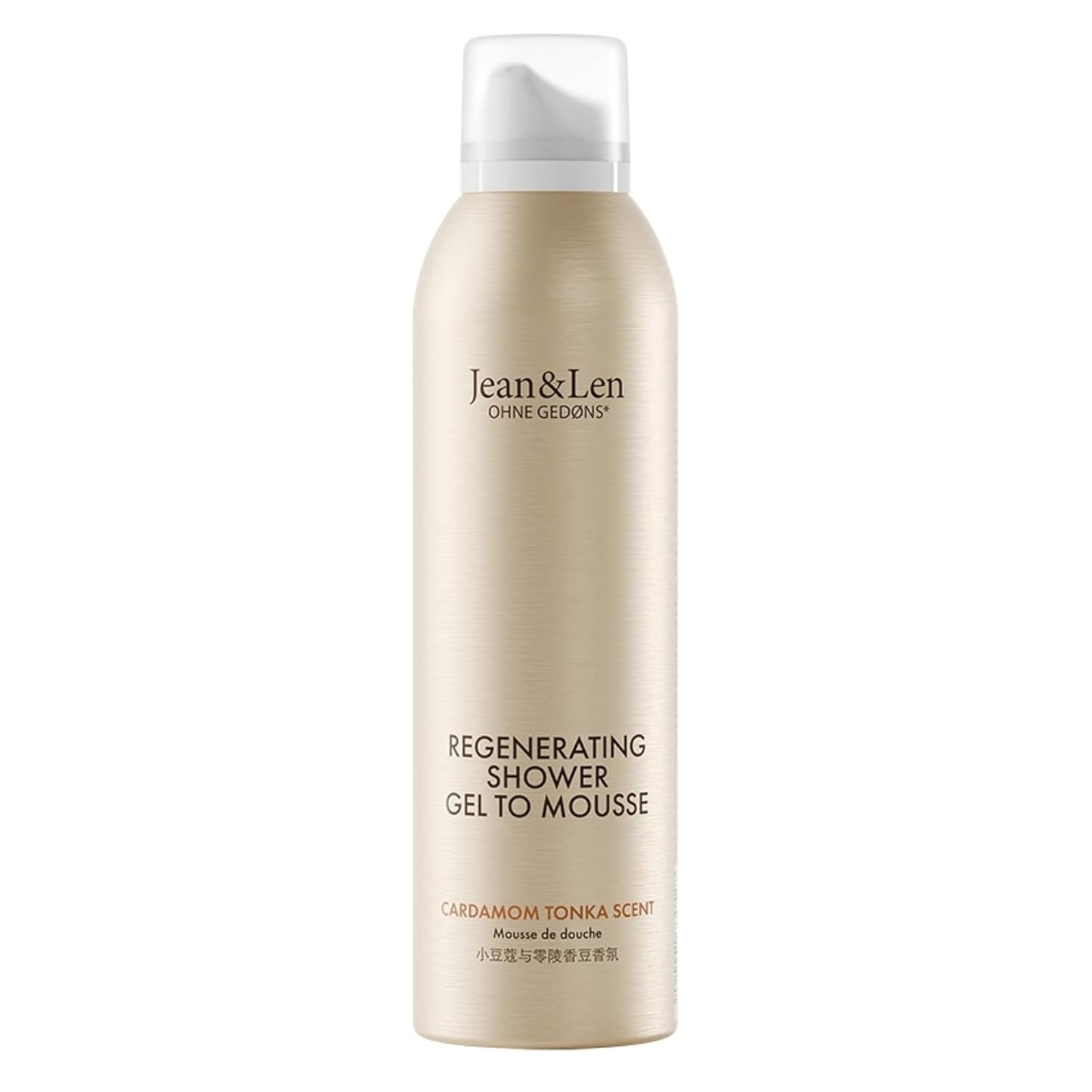 Jean & Len Shower Soufflé Cardamom & Tonka, almond, jojoba and babussa oil, for a fragrant cleansing experience, for normal to dry skin, shower foam, without parabens & silicones, vegan, 6.76 Fl. Oz.-FemmiqueWomen