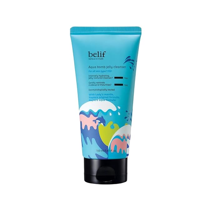 belif Jelly Hydrating Deep Cleanser – Low pH Mild & Gentle Gel-to-Foam Face Wash for Daily Deep Pore Cleansing, Hydrating and Refreshing for All Skin Types, Korean Skincare, 5.41 fl.oz-FemmiqueWomen