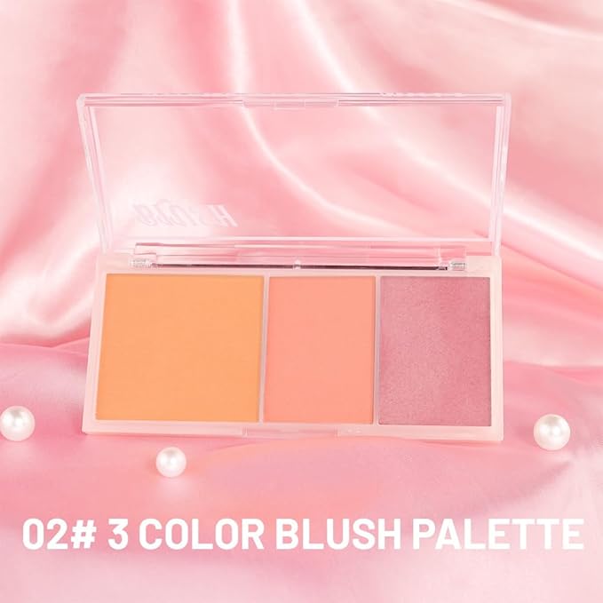 3 IN 1 Brown Nude Face Highlight Bronzer Powder Palette for Face Cheeks Contour Brightening, Buildable Matte Coverage Natural Makeup,Ultra Sculpt Nose Shadow Eyeshadow Primer-Orange-FemmiqueWomen