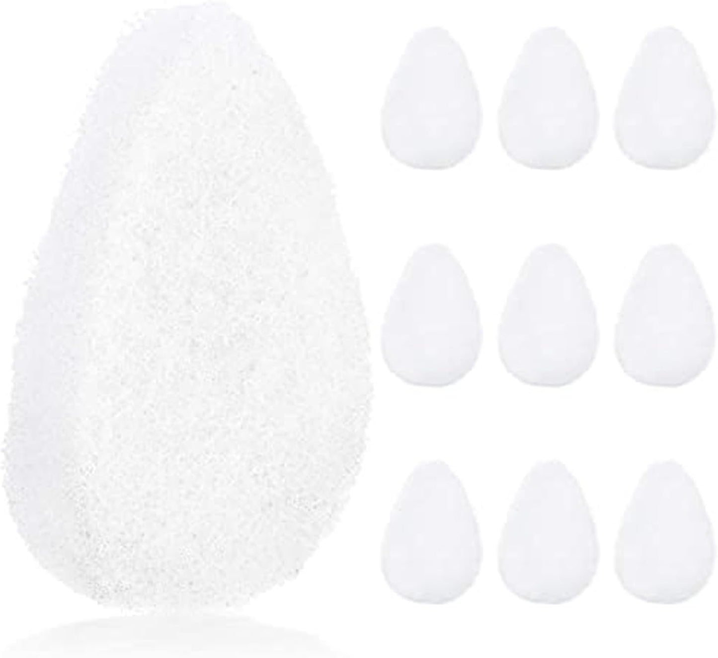 IMPRESA 10 Pack Facial Sponge for Daily Deep Cleansing - Regular Buff Style Exfoliating Pads for Removing Dead Skin, Dirt & Makeup - Normal to Oily - Made in The USA - Reusable Puf - White-FemmiqueWomen