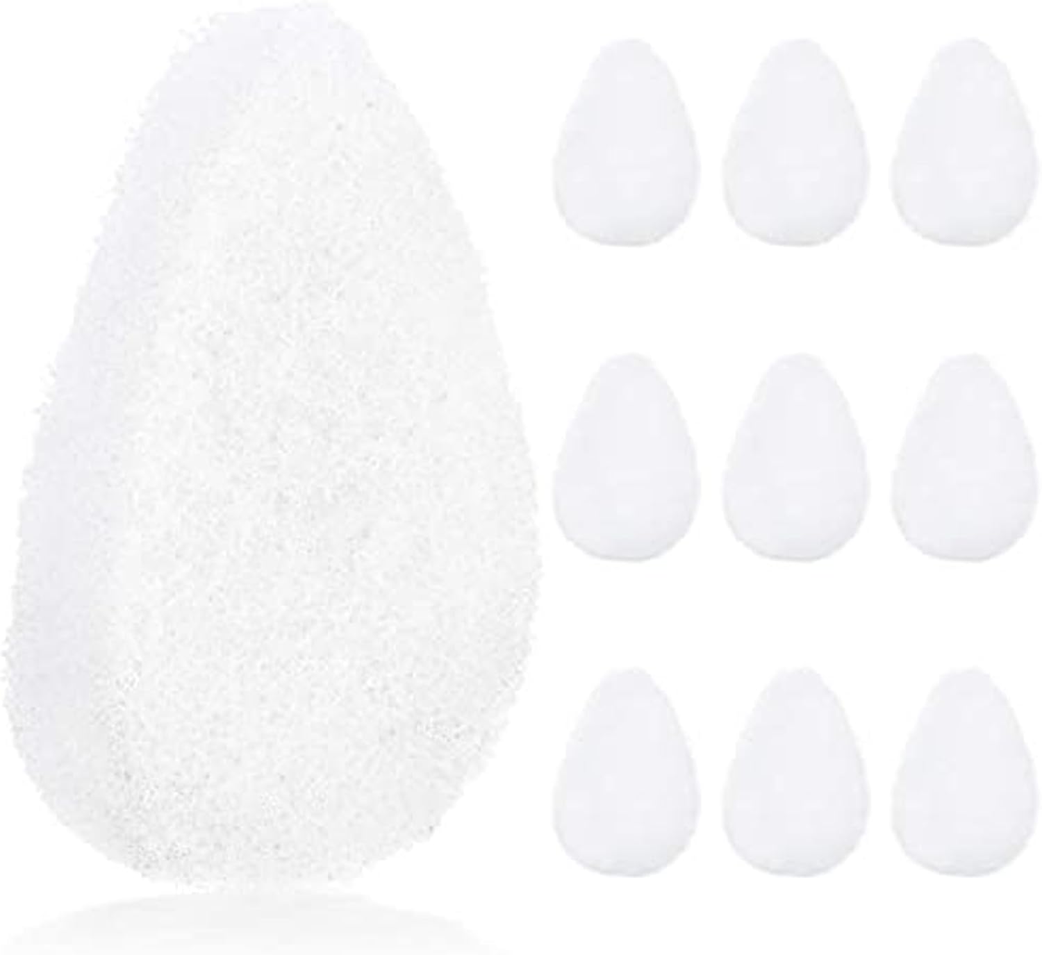 IMPRESA 10 Pack Facial Sponge for Daily Deep Cleansing - Regular Buff Style Exfoliating Pads for Removing Dead Skin, Dirt & Makeup - Normal to Oily - Made in The USA - Reusable Puf - White-FemmiqueWomen