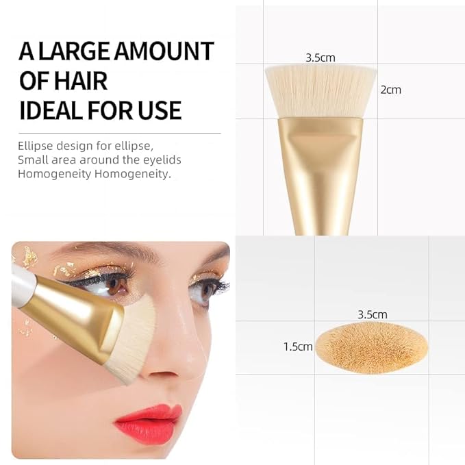 DUcare Contour Brush, Flat Top & Oval Head Face Contouring Brush For Blending & Buffing, Multi-Purpose Face Makeup Brushes for Liquid Foundation/Cream/Facial Mask-FemmiqueWomen