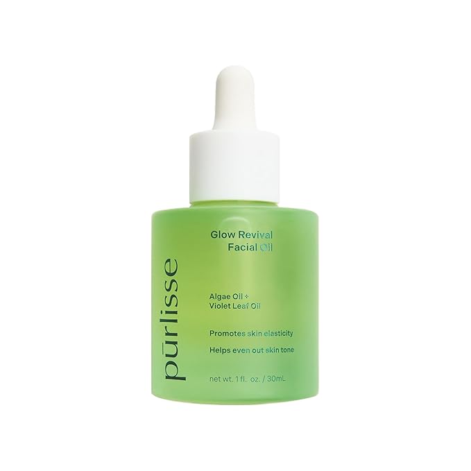pürlisse Glow Revival Hydrating Face Oil for Women & Men - Enriched with Violet Leaf & Algae Oil for an Even Complexion - Soothing Oolong Extract Helps Boost Elasticity & Calm Irritation (1 Fl oz)-FemmiqueWomen