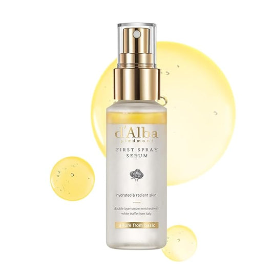 d'alba Piedmont Italian White Truffle First Spray Serum, Vegan Skin Care, Hydrating Face Moisturizer, Glow Serum for Radiant Skin, Non Comedogenic, All In One Mist (1.69 fl oz.)-FemmiqueWomen