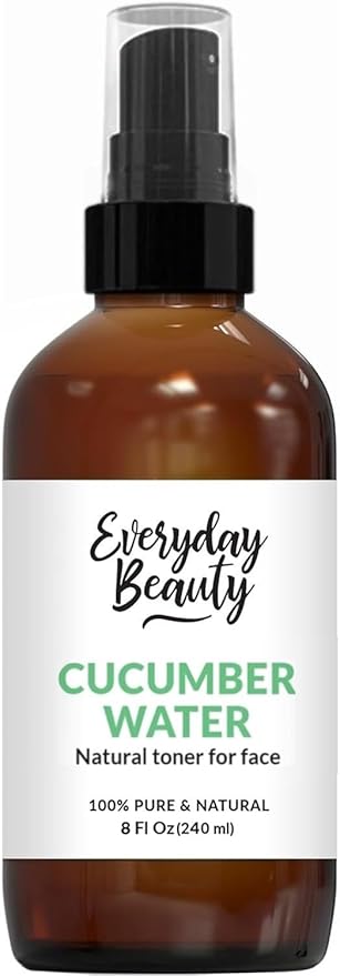 Cucumber Hydrosol Facial Toner - All Natural Hydrating Spray Mist for Face and Hair - 100% All Natural Cucumber Water Hydrosol 8oz with Fine Mist Cap-FemmiqueWomen