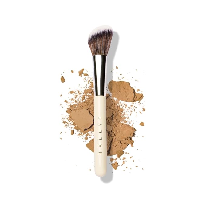HALEYS Contour Brush VEGAN + CRUELTY-FREE, Angled & Tapered with Fluffy Bristles, Ideal for powder, cream, liquid, Use with blush, contour, bronzer, Sustainable Wood-FemmiqueWomen
