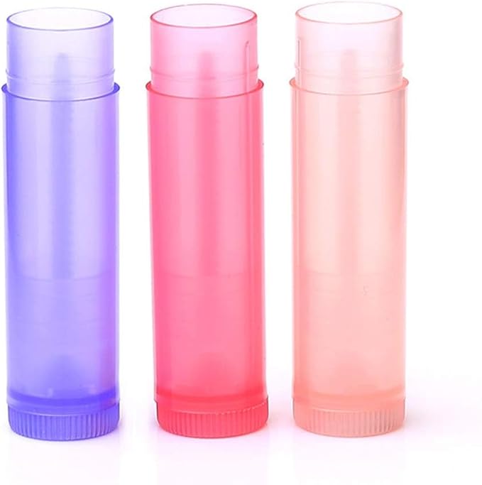 30 Pieces Multicolor Empty Lip Balm Container Tubes Lip Balm Empty Container Clear Tubes with Twist Bottom and Top Cap(Color Random)-FemmiqueWomen