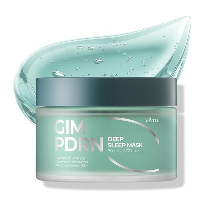 IsNtree Gim PDRN Deep Sleep Mask 80ml, 2.7 fl oz | Korean SEAWEED Skincare Sleeping Mask gel | Night Cream | Facial Mask | Overnight Gel mask for Hydration & Skin Bounce-FemmiqueWomen