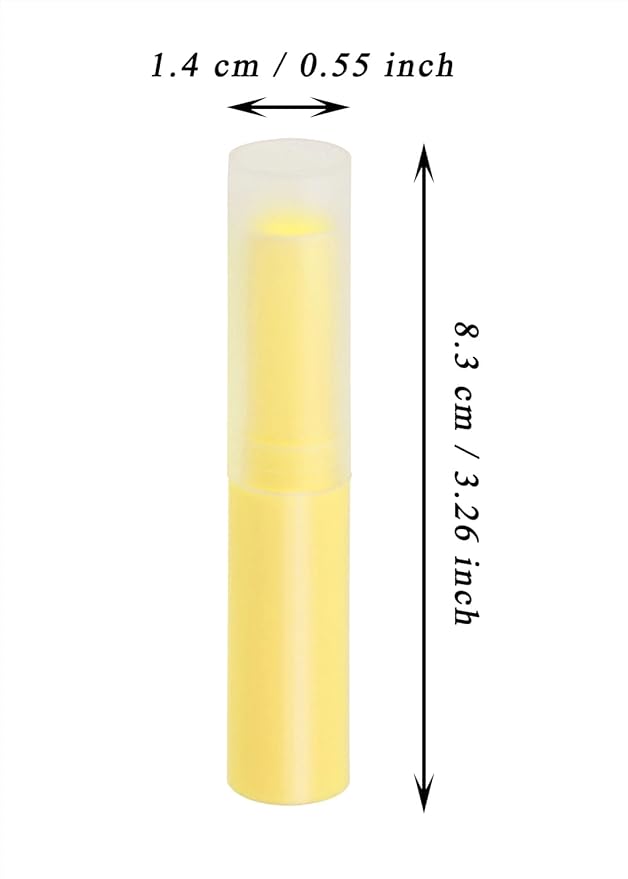 0.14oz Empty Flavored Lip Balm Container Tubes Plastic Homemade Moisturizing Lip Stick with Caps Bulk Fit for Women Adult DIY Making Supplies, 25 Count (Yellow)-FemmiqueWomen