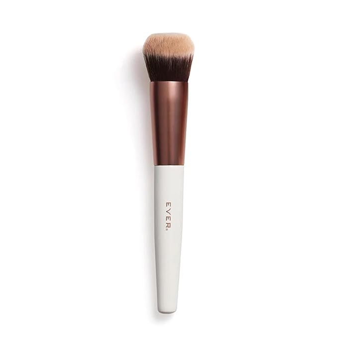 EVER Foundation Brush, Professional Face Makeup Brushes for Liquid and Powder Foundation, Contoured Foundation Brush, Vegan and Cruelty-Free-FemmiqueWomen