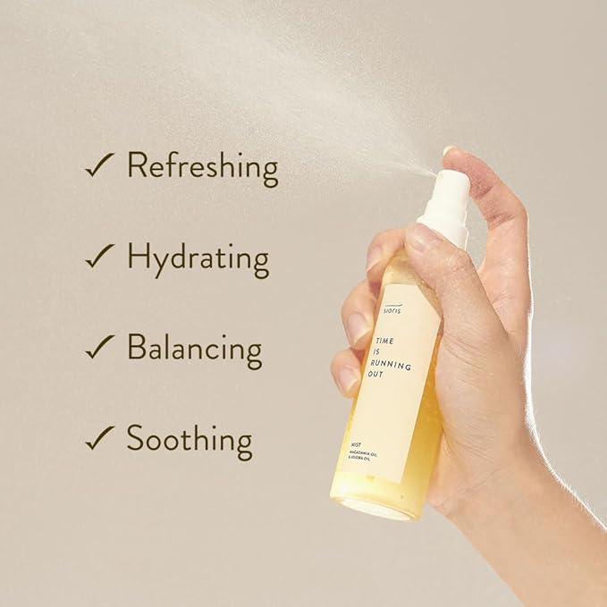 SIORIS Time Is Running Out mist 30ml (organic, vegan), glass skin face mist for Sensitive Skin, jojoba oil for moisture lock, enriched citrus water rejuvenates glass veil finish-FemmiqueWomen