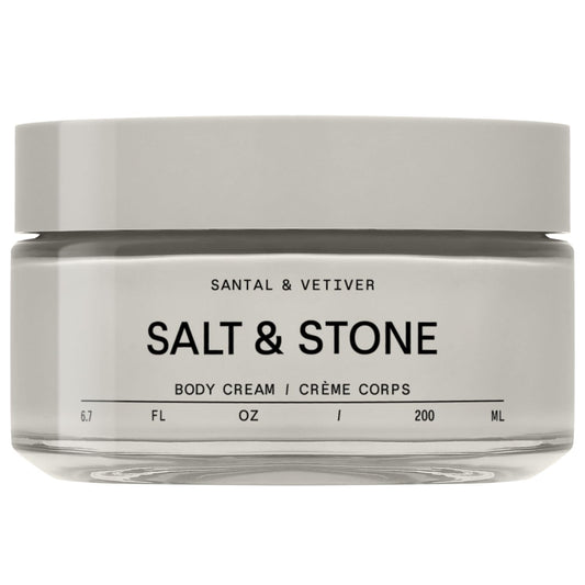 Salt & Stone Body Cream – Santal & Vetiver | Hydrating Formula with Seaweed Extracts, Spirulina & Squalane | Deep Hydration, Skin Barrier Support & Healthy Glow | for all Skin Types (6.7 fl oz)-FemmiqueWomen