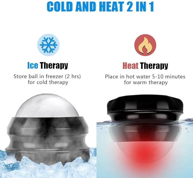 2-Pack Cryosphere Cold Massage Roller Ball,Manual Massage Ball for Heat and Ice Therapy,Self Massage Tool for Reliefs Muscle Pain,Decrease Inflammation,Reduces Stress¡­-FemmiqueWomen