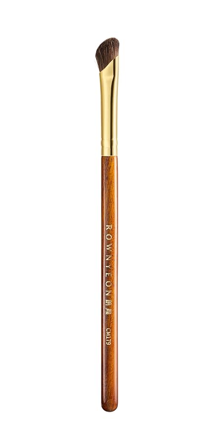 Desert Oak Series Nose Contour Brush - Angled Pony Hair Bristles for Seamless Sculpting, Dual-Use with Cream/Powder, Ebana Handle & Brass Ferrule (CM 179)-FemmiqueWomen