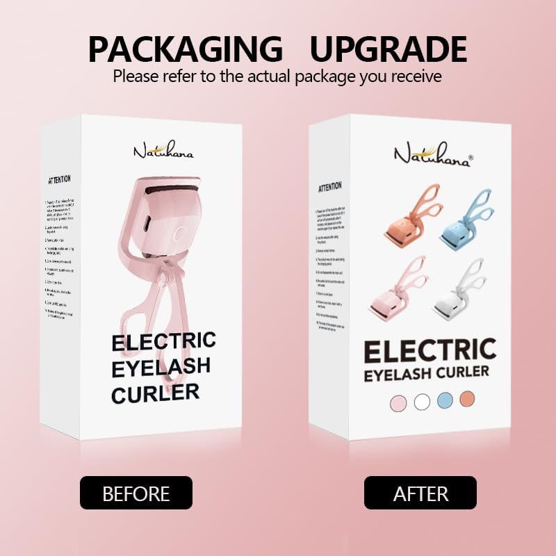 Heated Eyelash Curler with USB,Fast Heat up & 24H Long-Lasting,Rechargeable Electric Lash Curlers,Temperature Control,Safe Anti-Burn Quick Natural Curling Eye Lashes,Pink-FemmiqueWomen