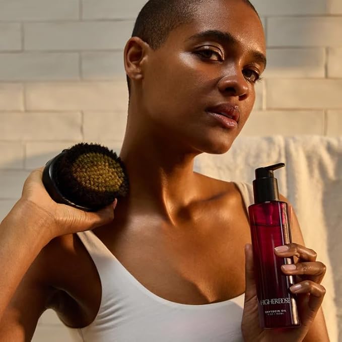 HigherDOSE Oxytocin Body Oil - Nourishing, Ayurvedic Body Care to Firm & Tone Skin - Lightweight & Fast-Absorbing Formula with Sea Buckthorn & Antioxidant-Rich Passion Fruit Seed Extract (5 Fl Oz)-FemmiqueWomen