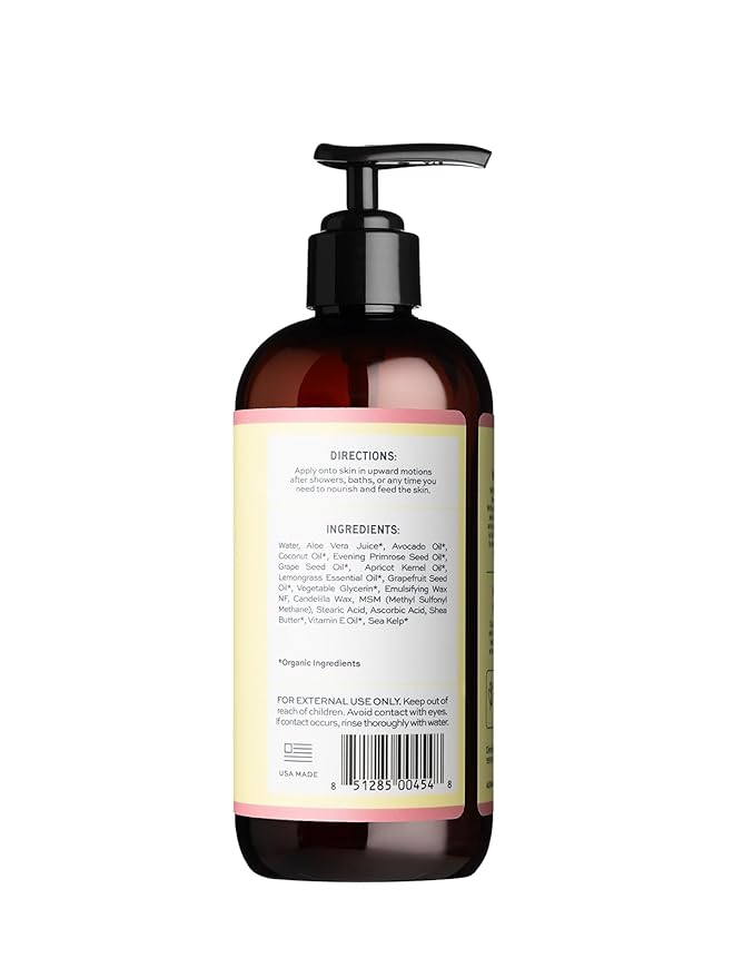 Aleavia Grapefruit Lemongrass Prebiotic Body Lotion – Lightly Scented, All-Natural Moisturizing Body Lotion with Organic Essential Oils – 12 Oz-FemmiqueWomen