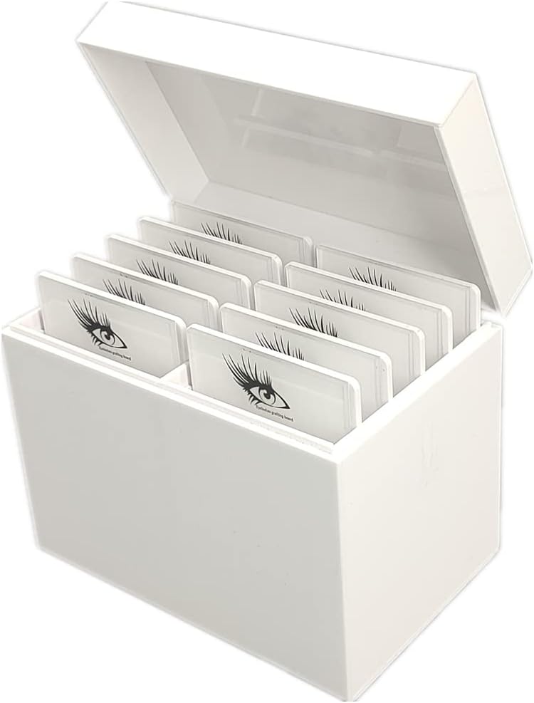 May healthbeauty 10 Layers Acrylic Eyelash Storage Box, Makeup Organizer False Eyelashes Glue Pallet Holder Grafting Extension Close-Packed Display-FemmiqueWomen
