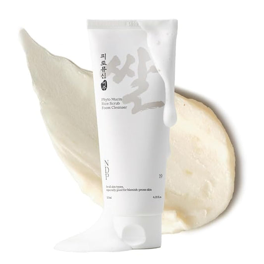 NDP Rice Mochi Deep Face Wash – Triple-Rice Airy Micro-Exfoliating Foam for Sensitive Skin, Phyto Mucin Hydration Shield, pH 5.5 Barrier-Safe Vegan Korean Skincare Cleanser, 4.05 fl oz (120 ml)-FemmiqueWomen