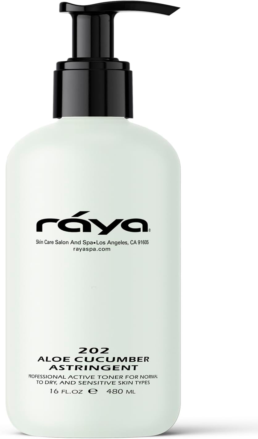 RAYA Aloe Cucumber Astringent 16 oz (202) | Gentle Pore Tightening and Smoothing Facial Toner for Dry and Sensitive Skin | Helps Refine, Cool, and Sooth | Smooths Complexion When Used Before Make-Up-FemmiqueWomen