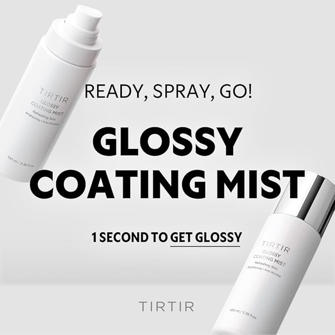 TIRTIR Glossy Coating Mist 3.38 fl. oz, Illuminating Polyglutamic Acid Face Mist for Fresh, Glowing Skin,Cooling, Soothing, Makeup Prep Spray-FemmiqueWomen