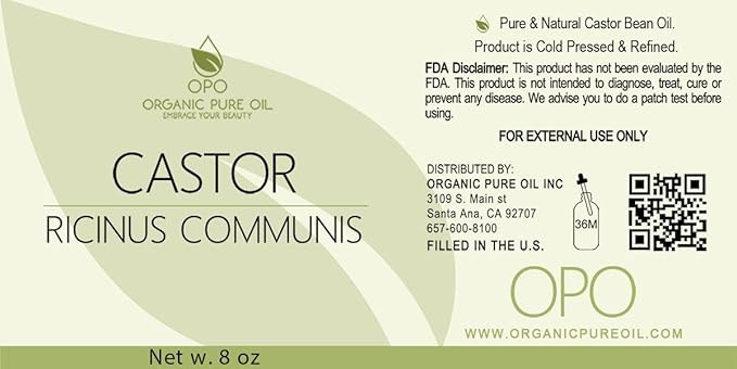 Pure Castor Oil - 8 oz w/Dispense Cap - Pure, Natural, Non-GMO, Hexane-Free, Vegan Carrier Oil - Promotes Hair Growth, Conditions - Skin, Hair, Lashes, Brows, Cuticles & More-FemmiqueWomen