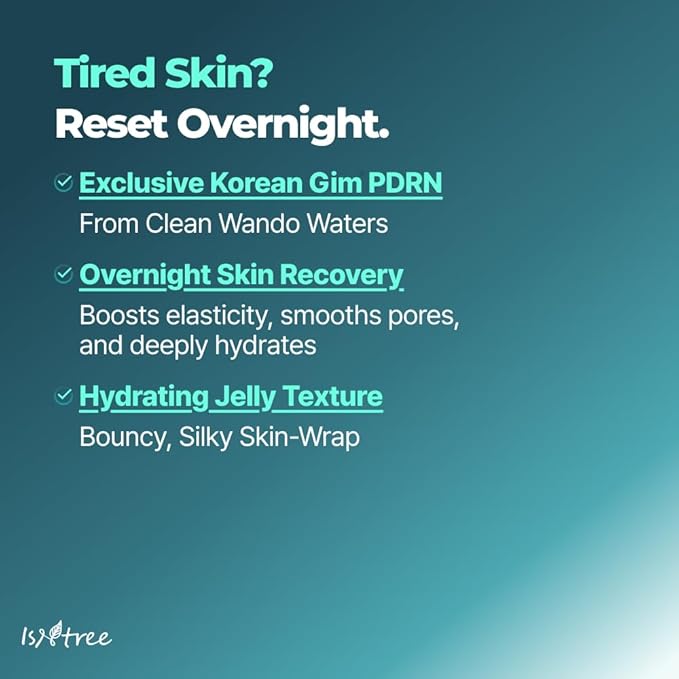 IsNtree Gim PDRN Deep Sleep Mask 80ml, 2.7 fl oz | Korean SEAWEED Skincare Sleeping Mask gel | Night Cream | Facial Mask | Overnight Gel mask for Hydration & Skin Bounce-FemmiqueWomen