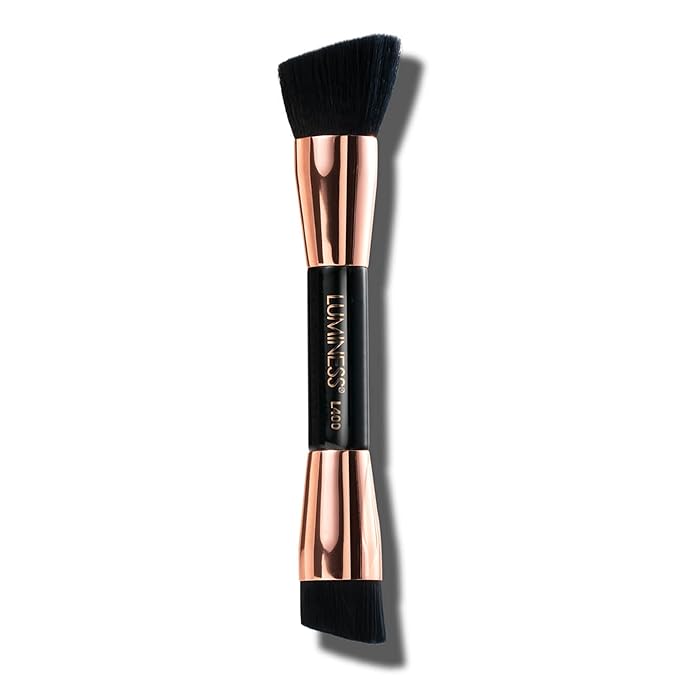 LUMINESS Dual-Sided Angled Buffing Brush - Cruelty-Free Synthetic Bristles Ideal for Foundation & Primer - Soft Fibers Gives Silky Touch on Skin & Creates Flawless Base with Perfect Finish-FemmiqueWomen
