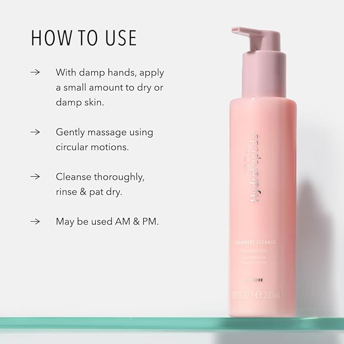 HydroPeptide Cashmere Cleanse, Facial Rose Milk, Clean & Balance Skin's Natural Oils, 6.76 Ounce-FemmiqueWomen
