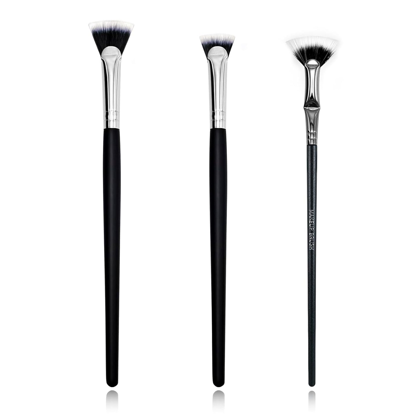 Fan Mascara Brushes, 3Pcs Eyelash Brush, Eyebrow Brush Lash Wand for Lashes, Facial Fan Brush for Eyelash Clumping. (Fan brush)-FemmiqueWomen