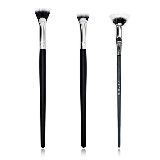 Fan Mascara Brushes, 3Pcs Eyelash Brush, Eyebrow Brush Lash Wand for Lashes, Facial Fan Brush for Eyelash Clumping. (Fan brush)-FemmiqueWomen