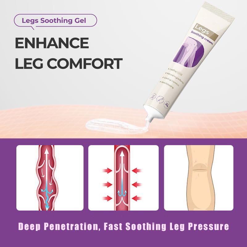 Soothing Leg Cream,Varicose Relief Cream,Cooling Gel For Varicose Veins Tr-eatment For Legs,Naturaly Plant-Based Ingredient 2pcs-FemmiqueWomen