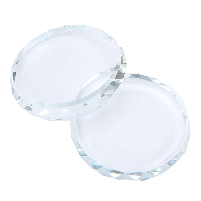 2Pcs Nail Art Palettes, Manicures DIY Color Mixing Toning Glass False Eyelash Glue Hold Tools Beauty Makeup Glass Pallet-FemmiqueWomen