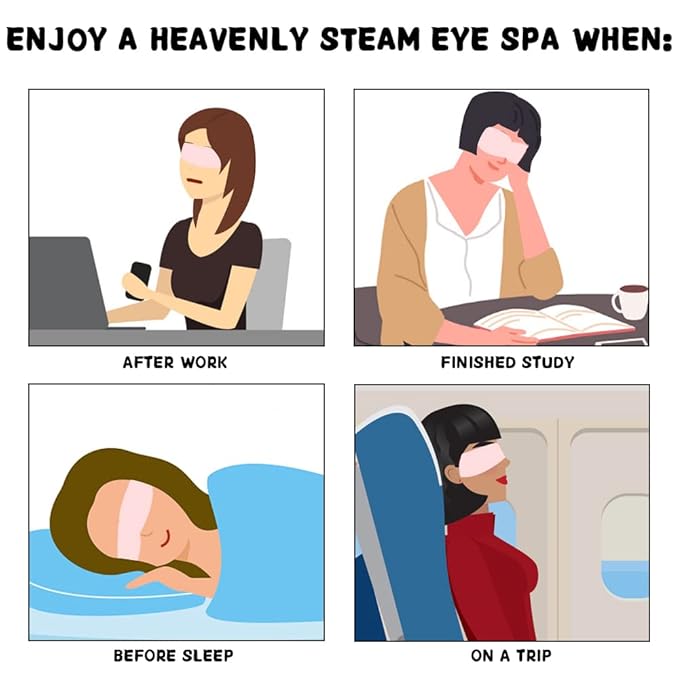 16 Pack Steam Eye Mask for Dry Eye Care - Bulk Disposable Heating Eye Mask for Dark Circles and Puffiness Relief Soothing Moisturizing Warm Eyes Care Pads Relax Therapy, Fragrance Free-FemmiqueWomen