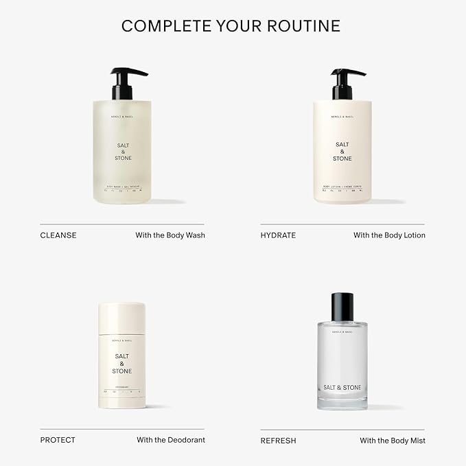 Salt & Stone Body Wash for Women & Men | Neroli & Basil | Hydrating Gel Cleanser | Clean & Soften Skin | Made with Niacinamide & Hyaluronic Acid | Free From Parabens, Sulfates & Pthalates (15.2 fl oz)-FemmiqueWomen