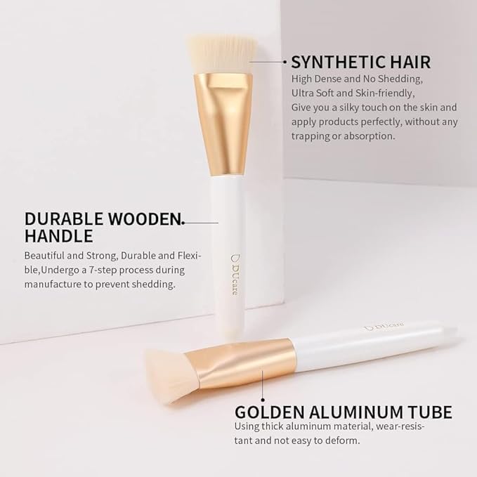 DUcare Contour Brush, Flat Top & Oval Head Face Contouring Brush For Blending & Buffing, Multi-Purpose Face Makeup Brushes for Liquid Foundation/Cream/Facial Mask-FemmiqueWomen