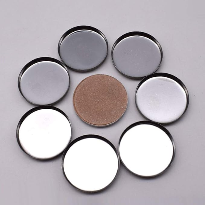 20 Pieces Empty Round Metal Tin Palette Pans Round Metal Pans Cosmetic Eyeshadow Pans for Eyeshadow Palette Magnetic Makeup Palette, 36mm Diameter 3.5mm Height-FemmiqueWomen