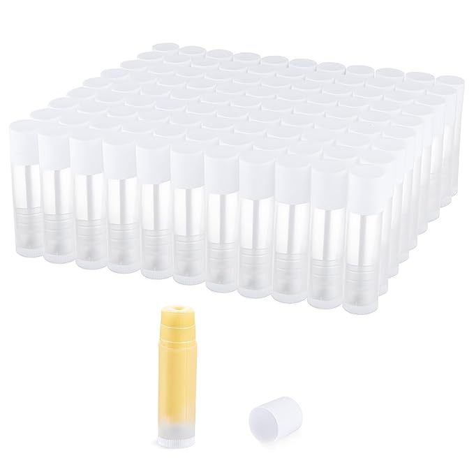 100 Pcs 5.5ml Bulk Empty Lip Balm Tubes Refillable Plastic Lip Gloss Container Travel Lipstick Tubes Chapstick Tubes Holder For DIY Homemade Lip Balm (clear)-FemmiqueWomen