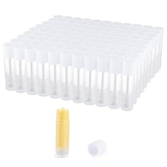 100 Pcs 5.5ml Bulk Empty Lip Balm Tubes Refillable Plastic Lip Gloss Container Travel Lipstick Tubes Chapstick Tubes Holder For DIY Homemade Lip Balm (clear)-FemmiqueWomen