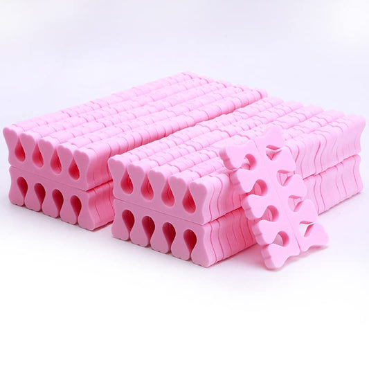 100PCS Sponge Toe Separator, Soft Toe Spreader Nail Art Finger Separator Divider Spacer Manicure Pedicure Tool for Nail Polish Salon Supplies (Pink)-FemmiqueWomen
