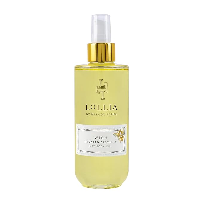 LOLLIA Wish Dry Body Oil, 6.8 Fl. Oz. – Sugared Pastille – Women’s, Scented, Moisturizing, Dry Body Oil for Women, For All Skin Types-FemmiqueWomen