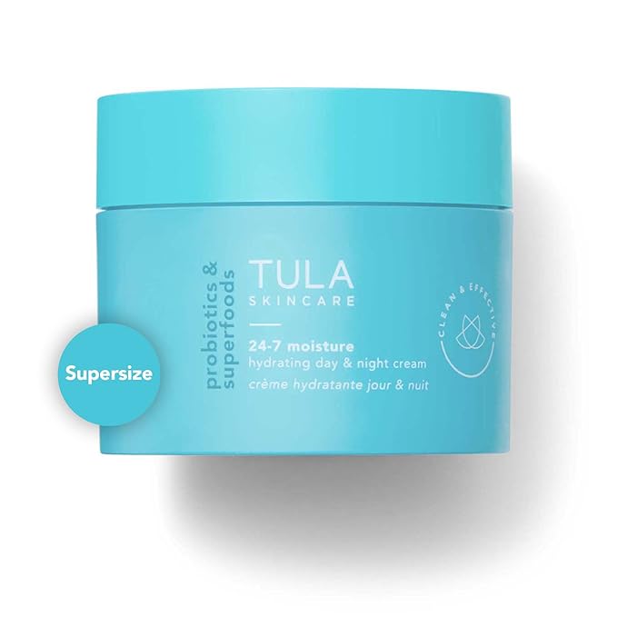 TULA Skin Care 24-7 Hydrating Day & Night Cream - Supersize, Anti-Aging Moisturizer for Face, Contains Watermelon & Blueberry Extract, 3.4 oz.-FemmiqueWomen