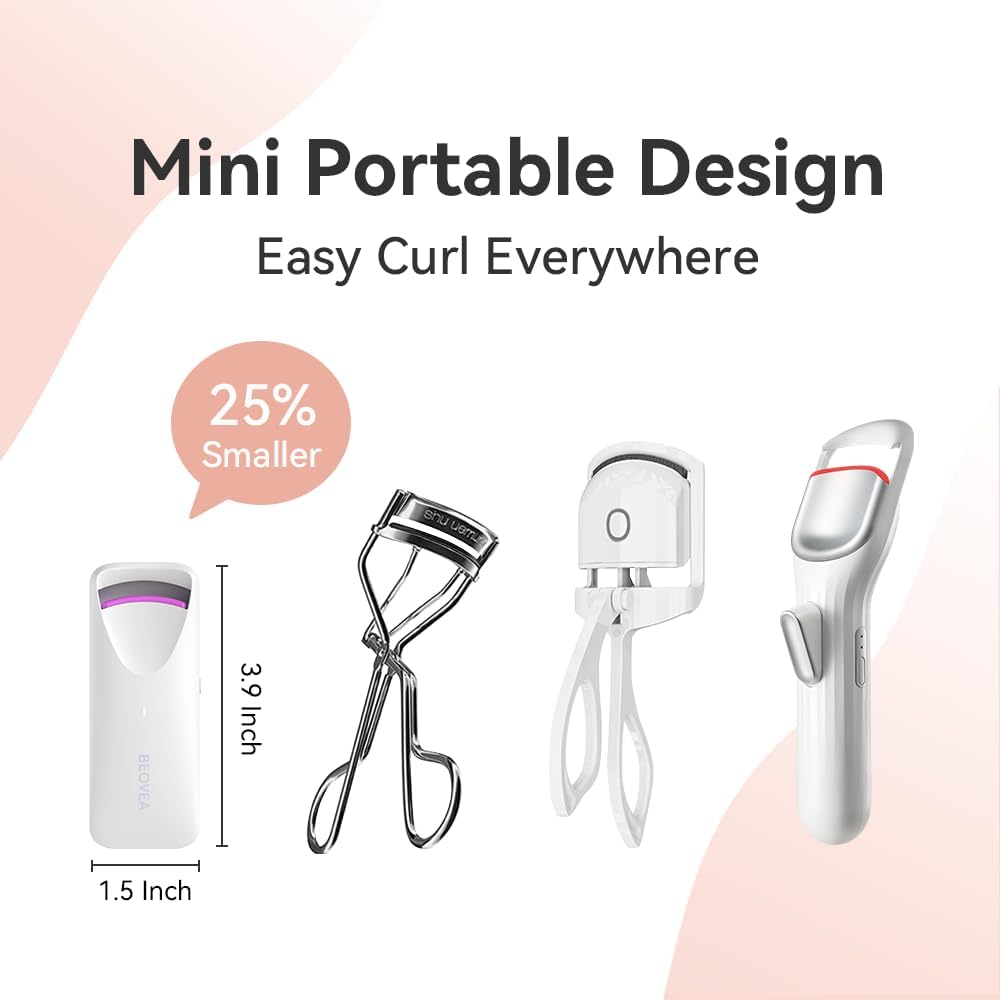 Heated Eyelash Curler – Fast 8-Second Heat for Long-Lasting Curls – Portable Rechargeable Heated Lash Curler, Safe & Effective Eyelash Curlers for All-Day Volume and Lift-FemmiqueWomen