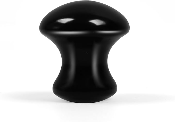 1 Pc Mushroom Jade Gua Sha Facial Tools, Jade Roller Guasha Massage Black Jade Stone Mushroom Shaped Face Lift Remove Wrinkles Massager for Women Spa, Gua Sha Massage Knobs for Body Relaxing-FemmiqueWomen