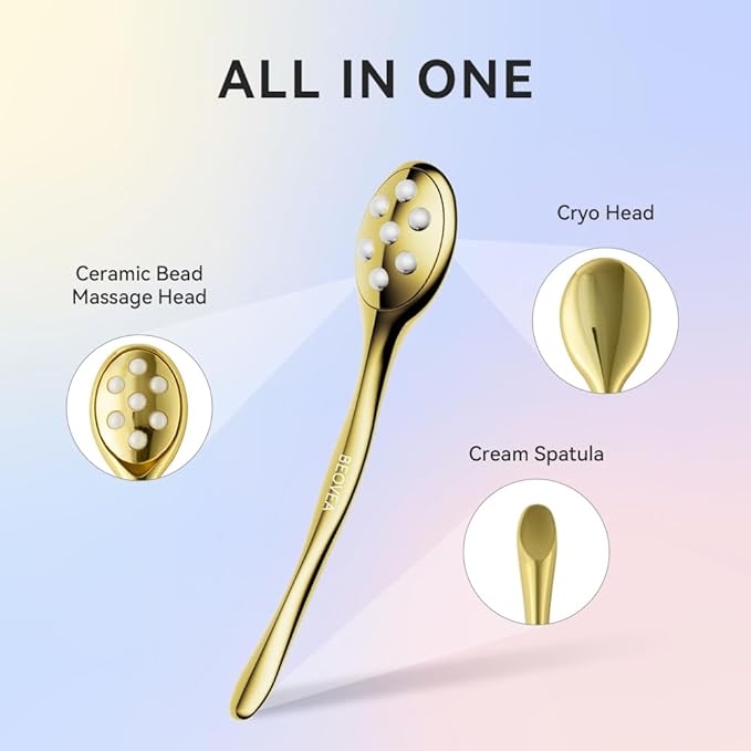 3-in-1 Face Roller for Women – Cryo Sticks for Puffiness, Skin Tightening & Face Lifting, Facial Roller with Cream Spatula, Travel-Friendly Design-FemmiqueWomen