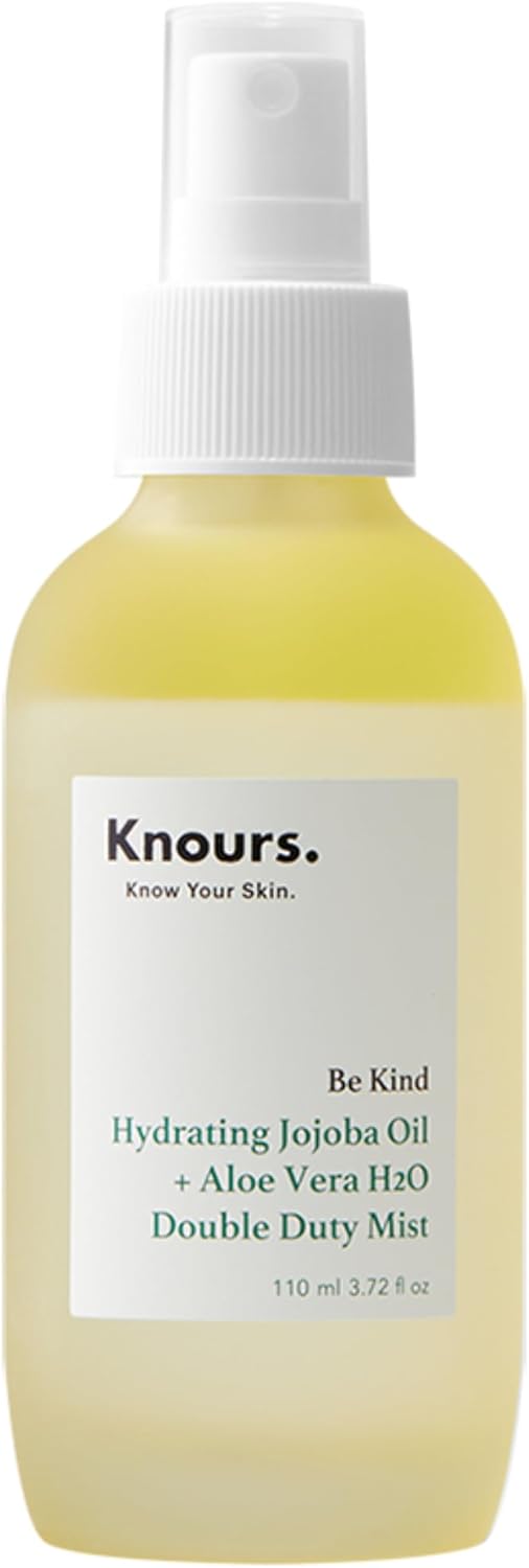 Knours Korean Cycle-Conscious 3 M's Hydrating Jojoba Oil + Aloe Vera H2O | Knours Be Kind Face Mist Spray | Vegan Squalane | Dry, Sensitive Skin | for Redness | EWG Verified |110ml/3.72oz-FemmiqueWomen