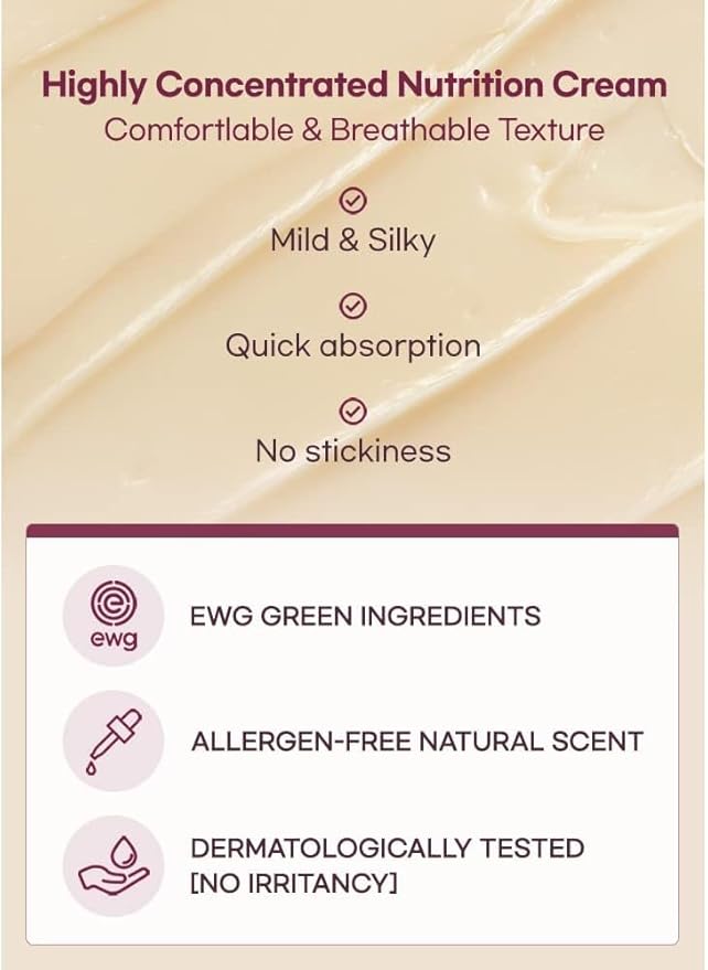 Terrzen Korean Face Cream Age Control Nutrition, 1.69 fl.oz. (50ml), Reduce Wrinkle, Hyaluronic Acid + Plant Stem Cell + Real Protein + Plant Squalane-FemmiqueWomen