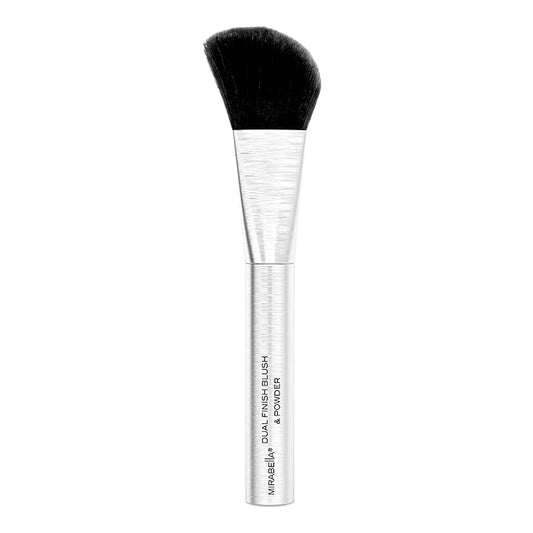 Mirabella Dual Finish Blush & Powder Brush – Angled Vegan Makeup Brush for Cheeks, Super-Soft Synthetic Bristles, Weighted Aluminum Handle, Cruelty-Free, Professional Quality-FemmiqueWomen